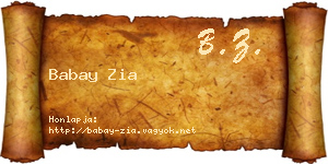 Babay Zia névjegykártya